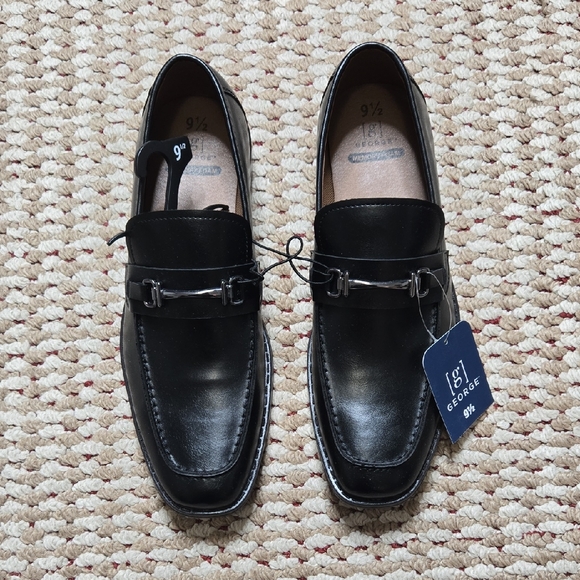George Memory Foam Jackey Black Loafers Size 9.5 Shoes Slip Ons - Picture 1 of 3